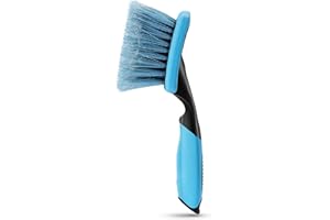 �鶹�� Basics Wheel Brush for Car Detailing, Safe for Cars, Trucks, RVs, Ergonomic Handle, Blue