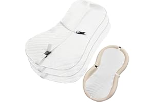 PIKPOPS 3 Pcs Peanut Shape Changing Pad Liners With Straps and Buckles - Thicker, Reusable Baby Covers for Keekaroo Changer - Machine Washable, Absorbent, Fits Changing Pads