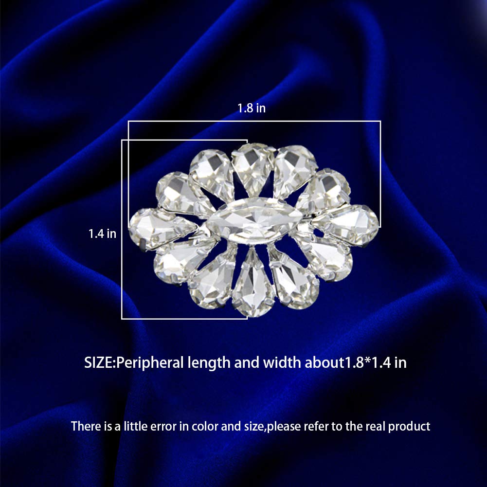 MECHANGE Crystal Rhinestone Geometry Flower Brooch Pins Hollow-Out Breastpin for Women Men Suit Coat Dress Jewelry with Simulated Pearl