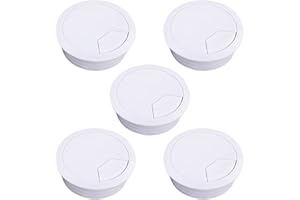 GIAPINST 5Pcs Grommet 2 Inch 50 mm Desktop Power Grommet Desk Wire Hole Insert for Wires of Computer Desks Computer Peripherals Office Equipment (White)