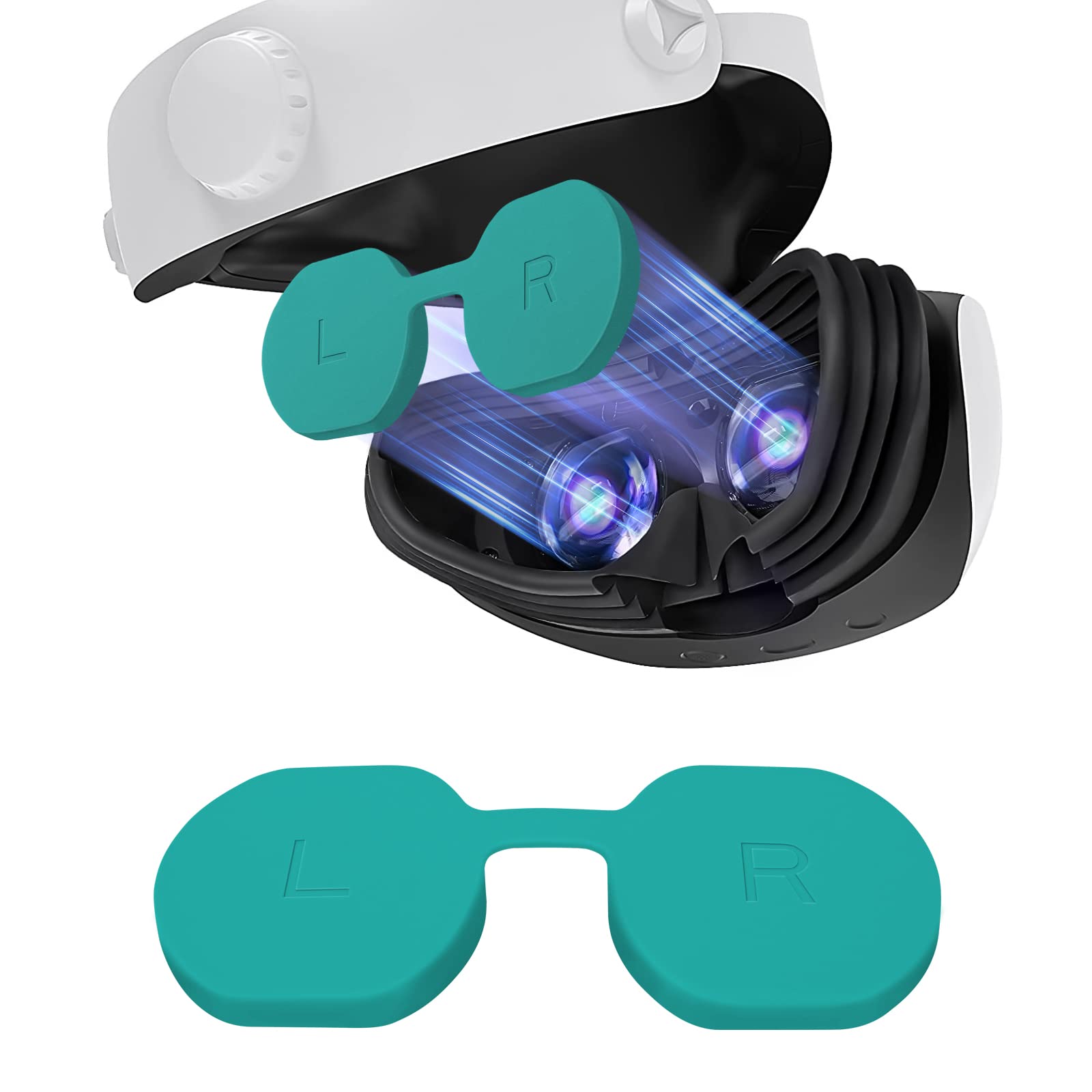Silicone Lens Protector Cover for PS VR2 Accessories, Soft Anti-Scratch&Dust Proof Lens Cap Washable Lightweight Protective Case Compatible for PS VR2 Headset - Green