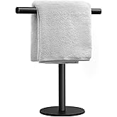 Hand Towel Holder Stand for Bathroom Vanity Countertop Matte Black T-Shape Towel Bar Rack Stand Towel Bar for Bathroom Kitchen