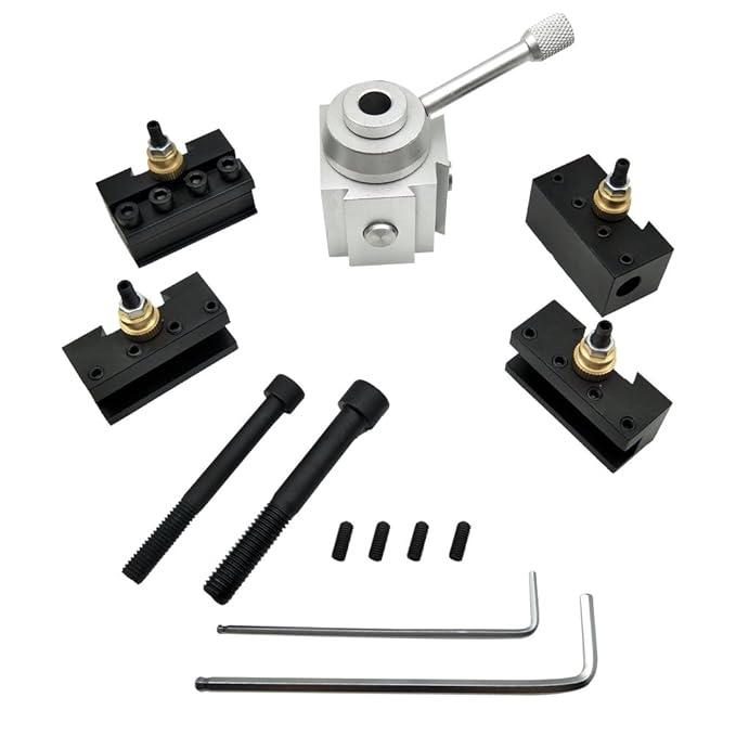 KKmoon Mini CNC Werkzeug Schnellwechselsystem, Werkzeughalterung der Drehung, Post Cutter, Halte-Set für Schrauben, Set Bohrs