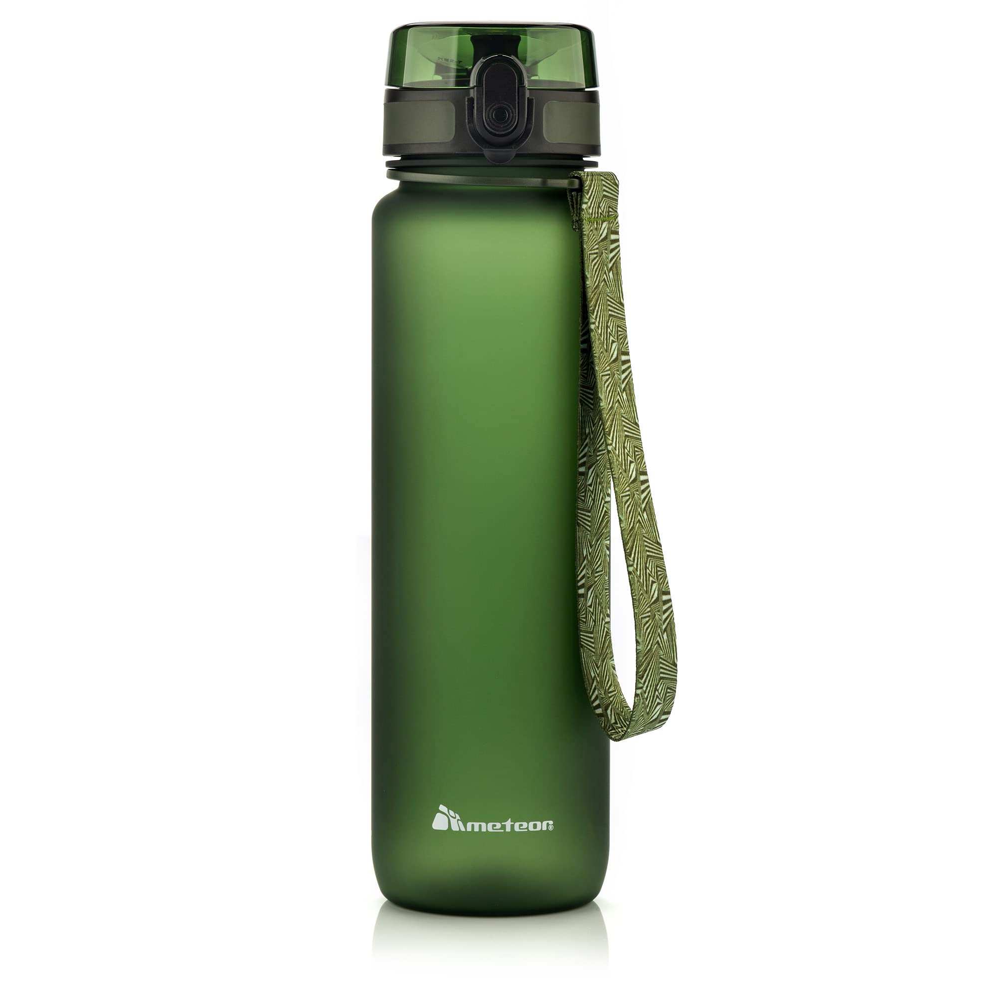 meteor Water bottle 1000 ml – Secure flip lid with lock for daily hydration – Durable and practical sports water bottle for training and travel – Sport water bottle Dark Green