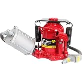 BIG RED TQ20006D-1 Torin Welded Low Profile Pneumatic Hydraulic Car Bottle Jack: Aluminum Alloy Pump and Unique Slow Release Equipment for Auto Repair and House Lift, 20 Ton (40,000 LBs) Capacity, Red
