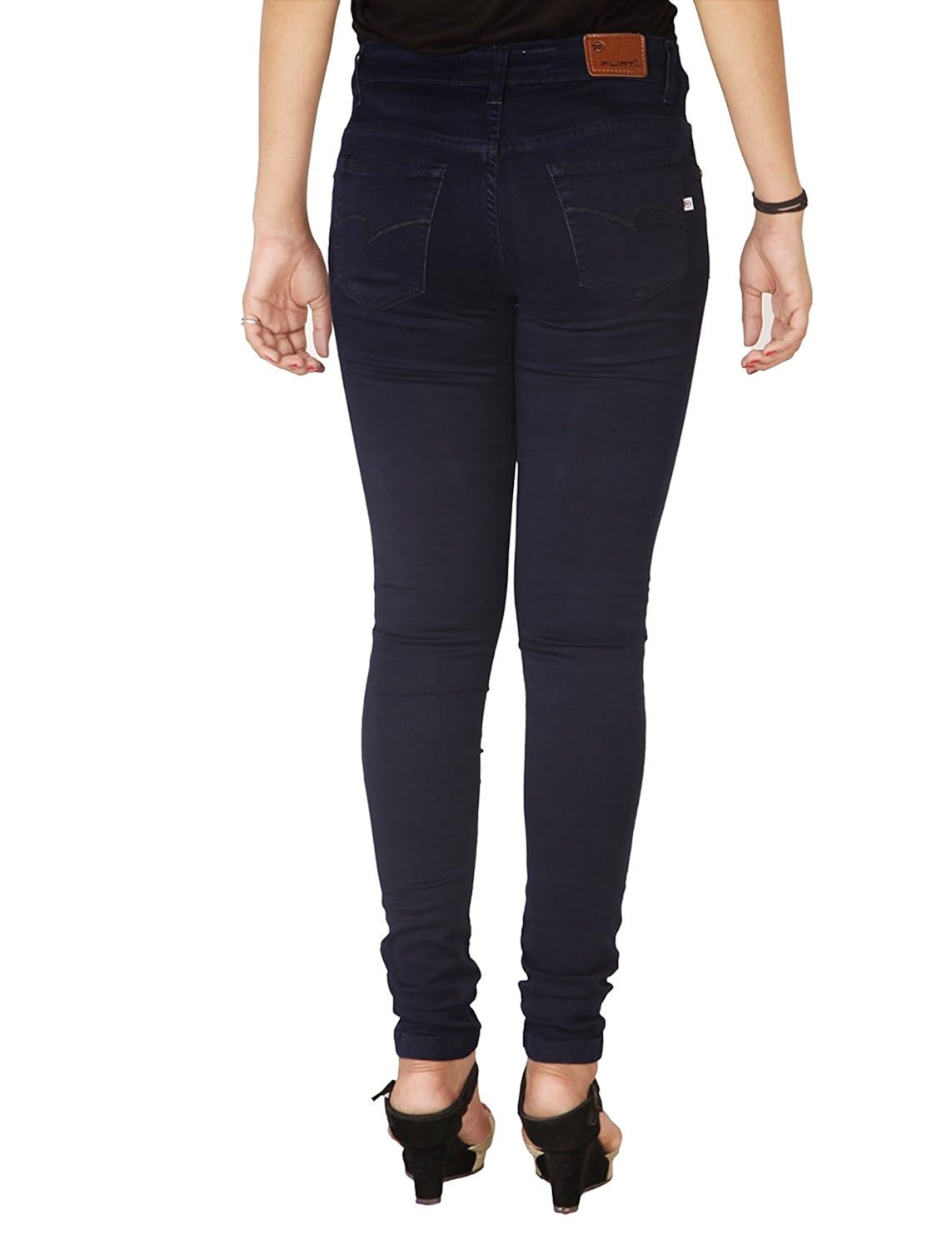 denim womens high waist elastic stretchable straight slim fit jeans pant