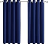 Aspire Homeware Blackout Curtains Navy Eyelet 46 x 54 2 Panels 100% Polyester