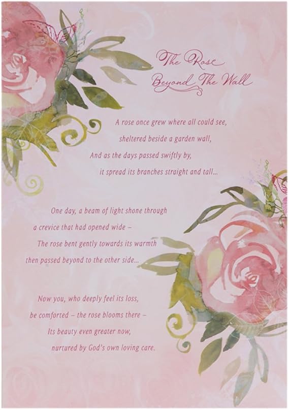 Hallmark Biglietto Per Condoglianze Con Poesia Rose Beyond The Wall Lingua Inglese Misura Media Amazon It Cancelleria E Prodotti Per Ufficio