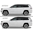 SlickMod Chrome Delete Blackout Vinyl Overlay for 2021-2023 Jeep Grand Cherokee L Window Trim (1. Window & Mirror Trim, Gloss Black)