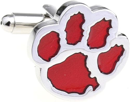 Amazon Com Mrcuff Cub Paw Print Bear Tiger Dog Red Big Cat Pair Cufflinks In A Presentation Gift Box Polishing Cloth Jewelry