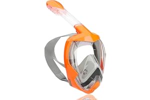 Flyboo Snorkel Mask,180°View Snorkelling Gear with Panoramic Full Face Design-Sports Camera Compatible Diving Mask with Anti-Fog and Anti-Leak Technology for Adults and Kids