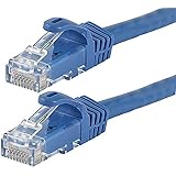 Monoprice Flexboot Cat6 Ethernet Patch Cable - Network Internet Cord - RJ45, Stranded, 550Mhz, UTP, Pure Bare Copper Wire, 24AWG, 2ft, Blue