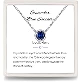 Presentski Sterling Silver Dainty Birthstone Pendant Necklace S925 White Gold Tiny Solitaire CZ Pendant Birthday Gift for Women