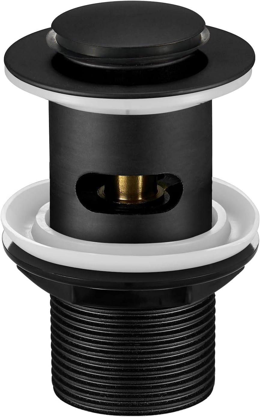 Wasserrhythm Basin Waste Black Pop Up Click Clack UK G1 1/4 BSPP
