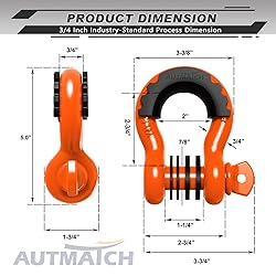 AUTMATCH D Ring Shackle 3/4" Shackles