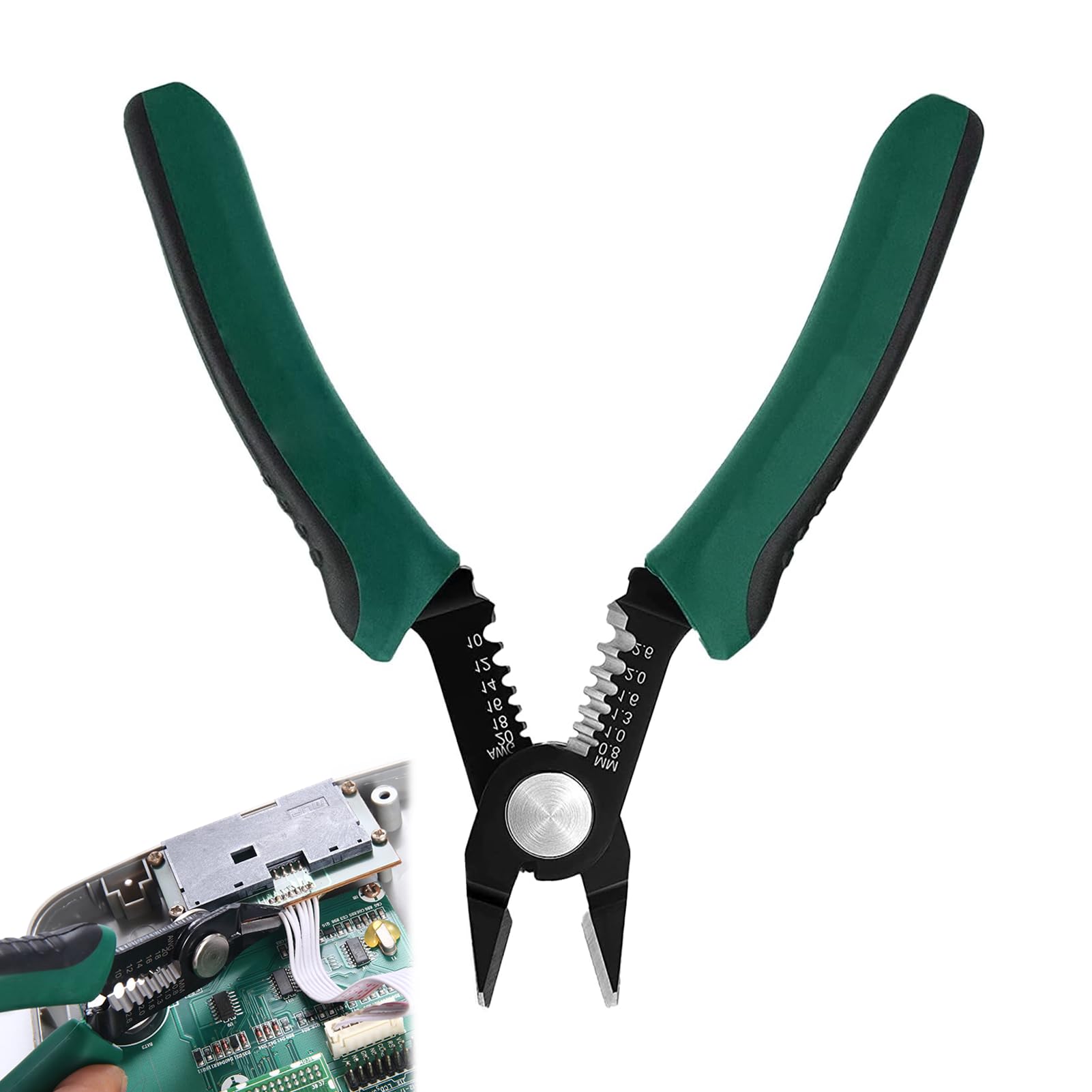 Nuqin Precision Wire Strippers with Hidden Spring,Electrical Side Wire Cutters Heavy Duty,Side Cutting Pliers with Ergonomic Handle for Copper Thermal Aluminum Wire Sheathed Core Wire