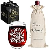 Pokolllee I'm Retired Wine Glass Retirement Gifts for Women, Funny Retired Gifts for Coworkers, Happy Retirement Gift for Women, Fun Gag Retirements Gift for Boss Lady Coworker Colleagues Manager