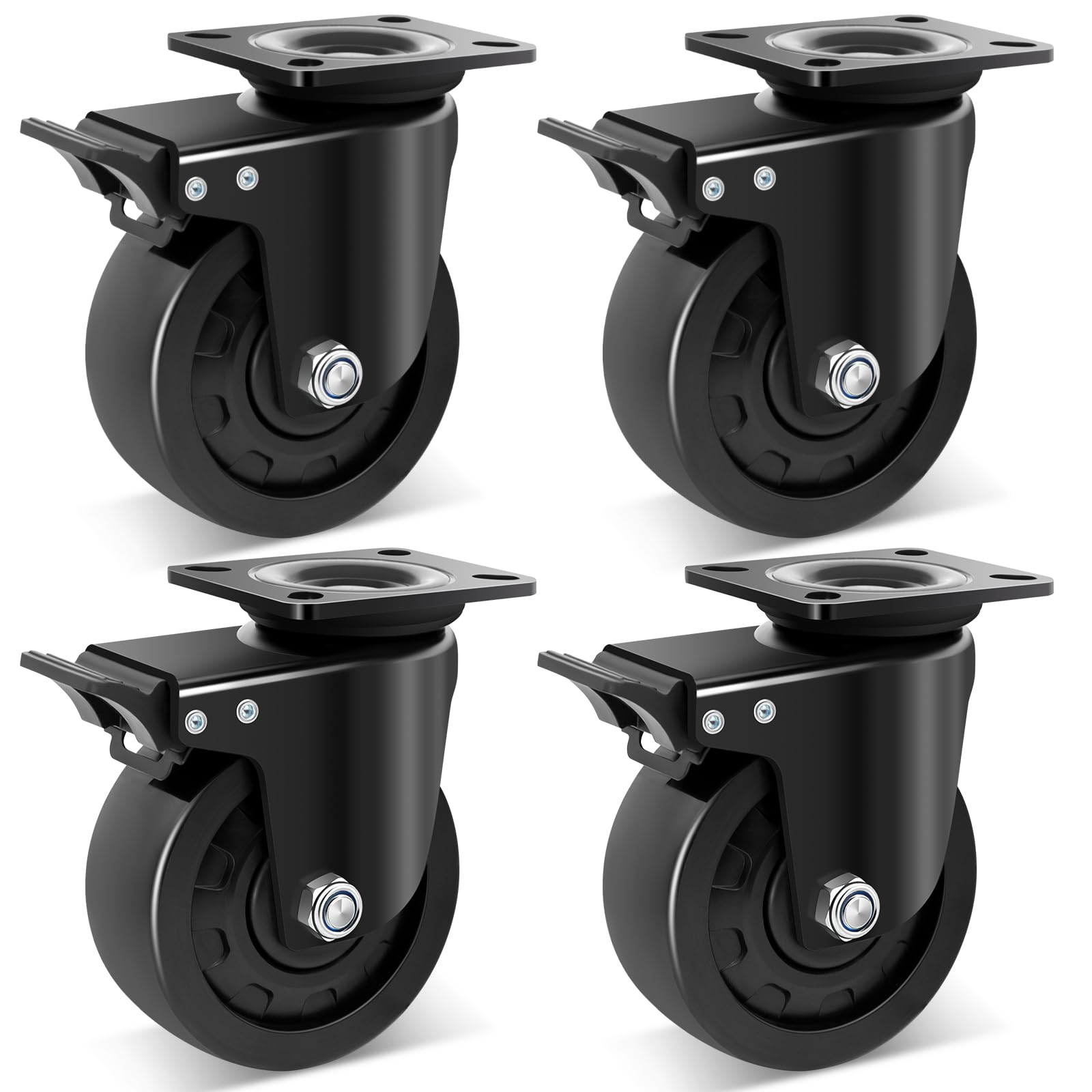 W B D WEIBIDA 5-inch Swivel Plate Caster Wheels Set