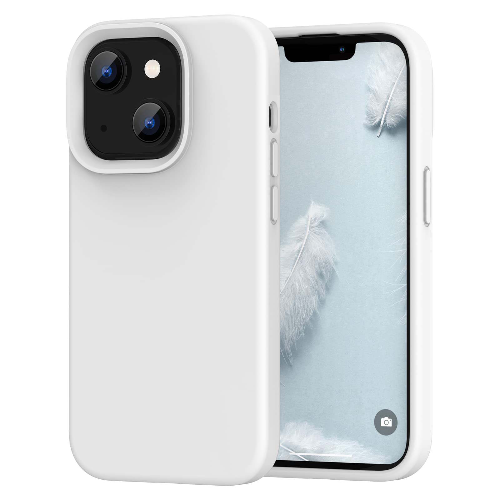 Photo 1 of CAFEWICH for iPhone 14 Plus White Case, Simple Lightweight Soft Liquid Silicone Rubber Phone Case, Slim Protective Shockproof Cover for iPhone 14 Plus 6.7 Inch Screen - White