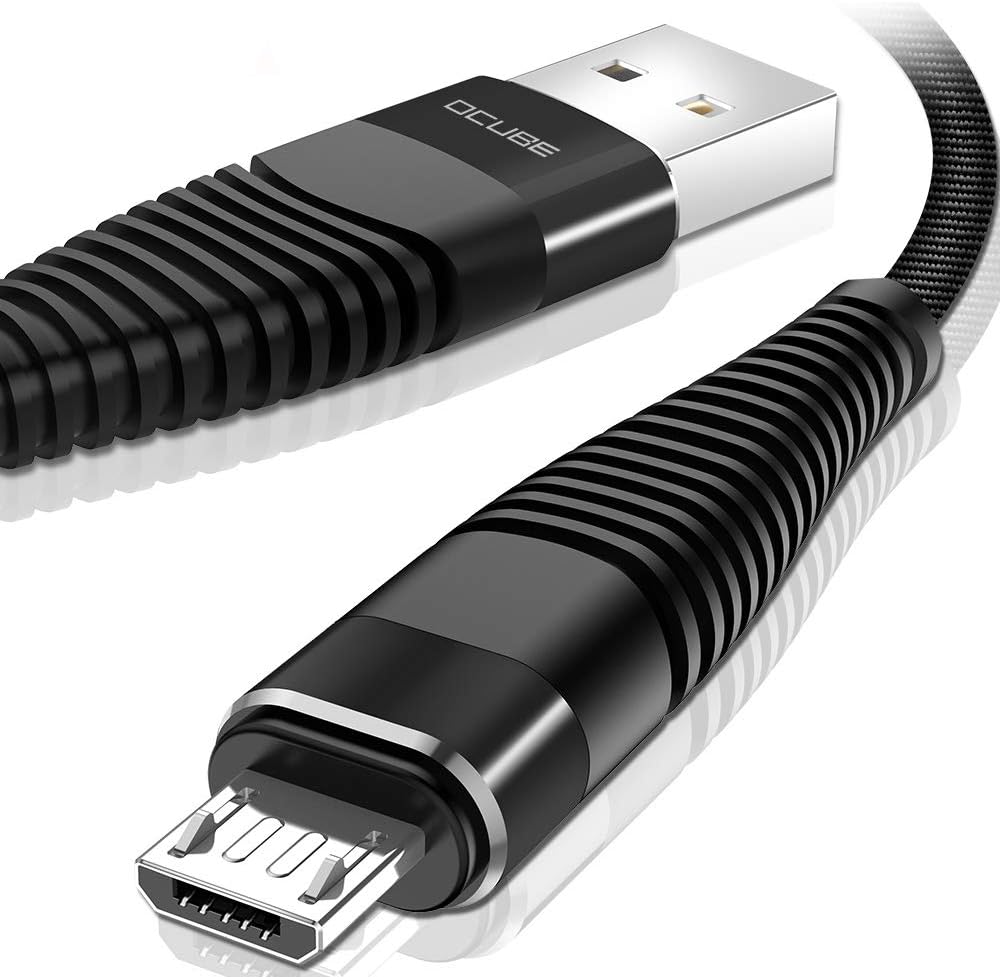 Micro USB Cable Charger, OCUBE [2-Pack 3.9ft+6.6ft] Micro USB to USB A Fast Sync Charger Nylon Braided Cord for Samsung Galaxy S6 S7 Edge,Nexus,Huawei,Sony,HTC,LG,Motorola,Kindle,PS4 and more (Black)
