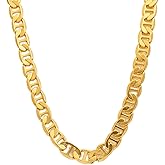 LAPRECIEUZ DE ARTHES JEWELRY 18K Yellow Gold-Plated Link Chain Necklace for Women - 18" Stainless Steel, Hypoallergenic, Tarnish Resistant, Dainty Everyday Jewelry