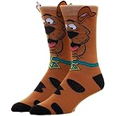 Cartoon Mystery Solving Dog Scooby Novelty Character 360 Crew Socks W/Ears