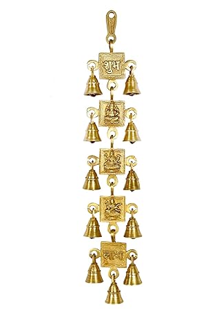 Crafthut Brass Decorative Wall Hanging (18 x 4 inch, Gold)