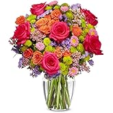 From You Flowers - Strawberry Sundae Bouquet with Glass Vase | Fresh Flower Bouquets for Birthday, Anniversary, Get Well or Celebration