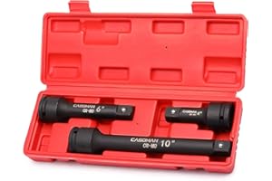 CASOMAN 3/4” Drive Impact Extension Bar, Cr-Mo Steel,3-Piece Set, 4”, 6”, 10” ext. bar
