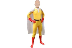 QAHEART Saitama Cosplay Costume Anime Jumpsuit Bodysuit Halloween Party Cosplay Costume for Adult