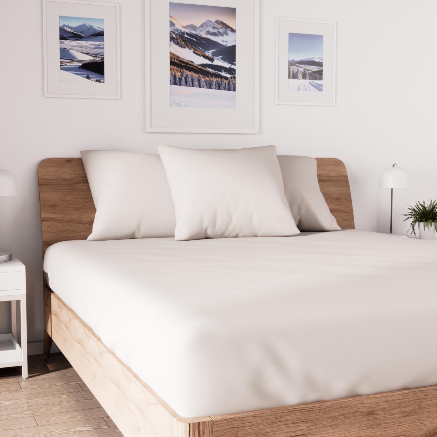 Soleil d'ocre, Jersey Fitted Sheet, Cotton, Ecru, 160x200cm