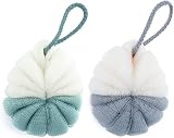 Omenluck 2Pcs Loofah Sponge Shower Ball Back Scrubber Exfoliating Mesh Pouf view 1