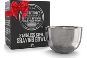 Viking Revolution Stainless Steel Shaving Soap Bowl- Shaving Mug for Shave Cream & Soap- Double Layer, Unbreakable Shaving Cup for Wet Shave 3.2" x 2.2"