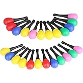 BQLZR 13x3.9cm Plastic Maracas Rattle Shakers Musical Instrument Pack of 24