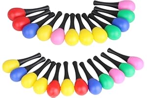 BQLZR 13x3.9cm Plastic Maracas Rattle Shakers Musical Instrument Pack of 24