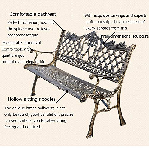 household products Gartenbank Metallbank im Freien, 3-Sitzer Sitz im Freien Terrassenmöbel Sitz, Park Terrasse Ruhebank… – Bild 6
