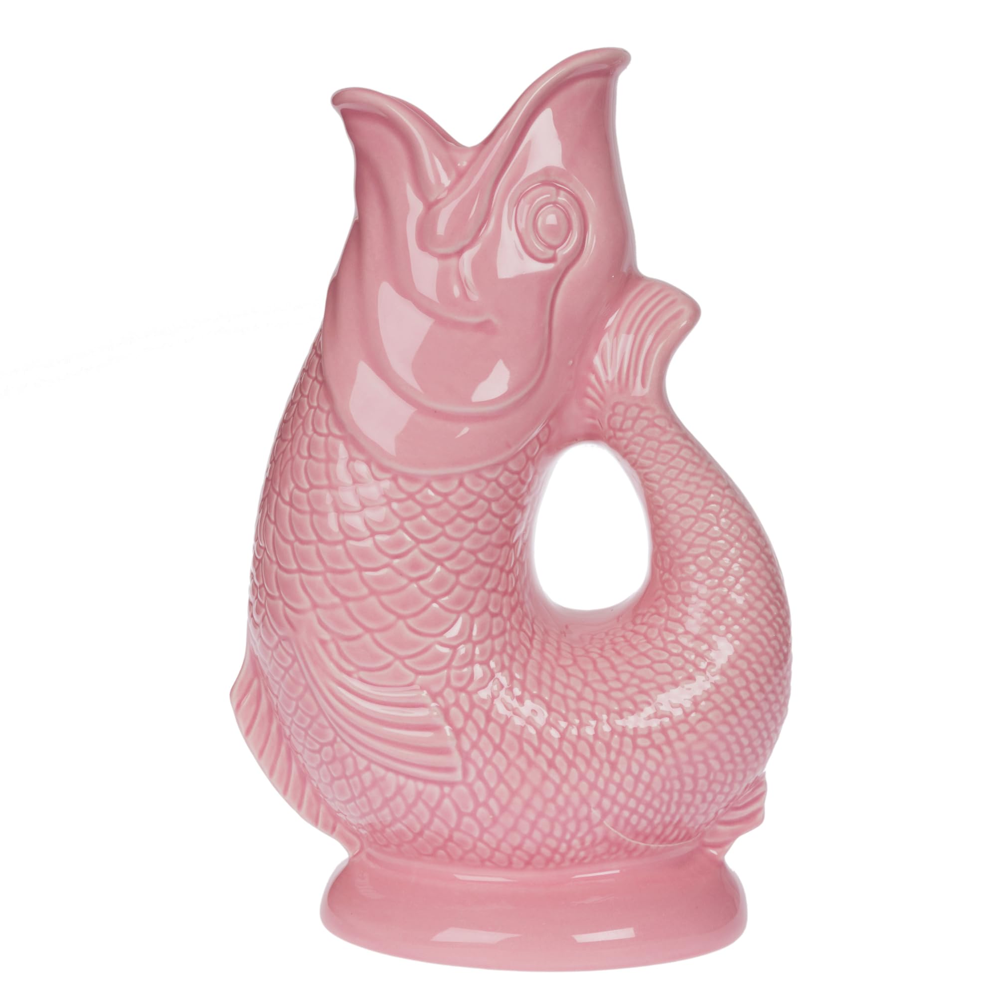 Gurgly Iconic Pink Glug Jug Large 28cm 1.4L – Fish Water Jug, Decorative Fish Vase, Ornament, Carafe