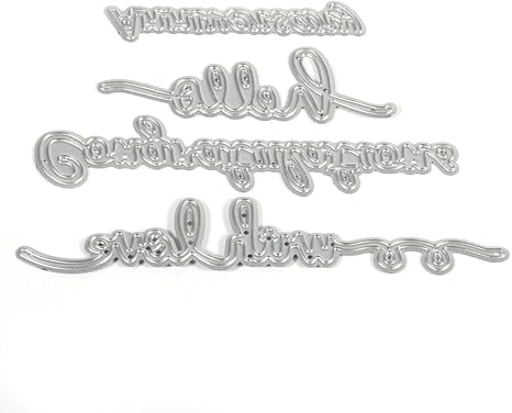 Amazon 4個切断diyスクラップブックアルバム紙カード用ステンシルメタル文字 こんにちは愛をこめてありがとう 使い捨て食器 オンライン通販