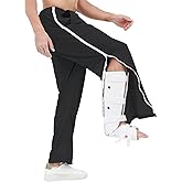 YOSINISO Mens Post Surgery Tearway Pants 2 Side Zippers Basketball Pants Sweatpants