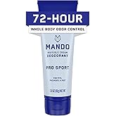Mando Whole Body Deodorant For Men - Invisible Cream - 72 Hour Odor Control - Aluminum Free, Baking Soda Free, Skin Safe - 3 Ounce Tube (Pro Sport)