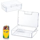 Crayon Box Compatible with Crayola Crayons 24 Count, Crayon Storage Box | Back to School Supplies, Plastic Crayon Box Holder for Crayola 24 Count Crayons, Only Crayon Box, Holds 24 Crayon