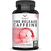 VALI Time Release Caffeine 100mg Capsules- Smart Slow Release for Extended Energy & Focus. Advanced Nootropic Supplement. Brain Booster Active Performance, Alertness & Clarity. 120 Veggie Capsules