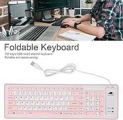 Atzuofan USB Wired Silicone Keyboard, Portable
