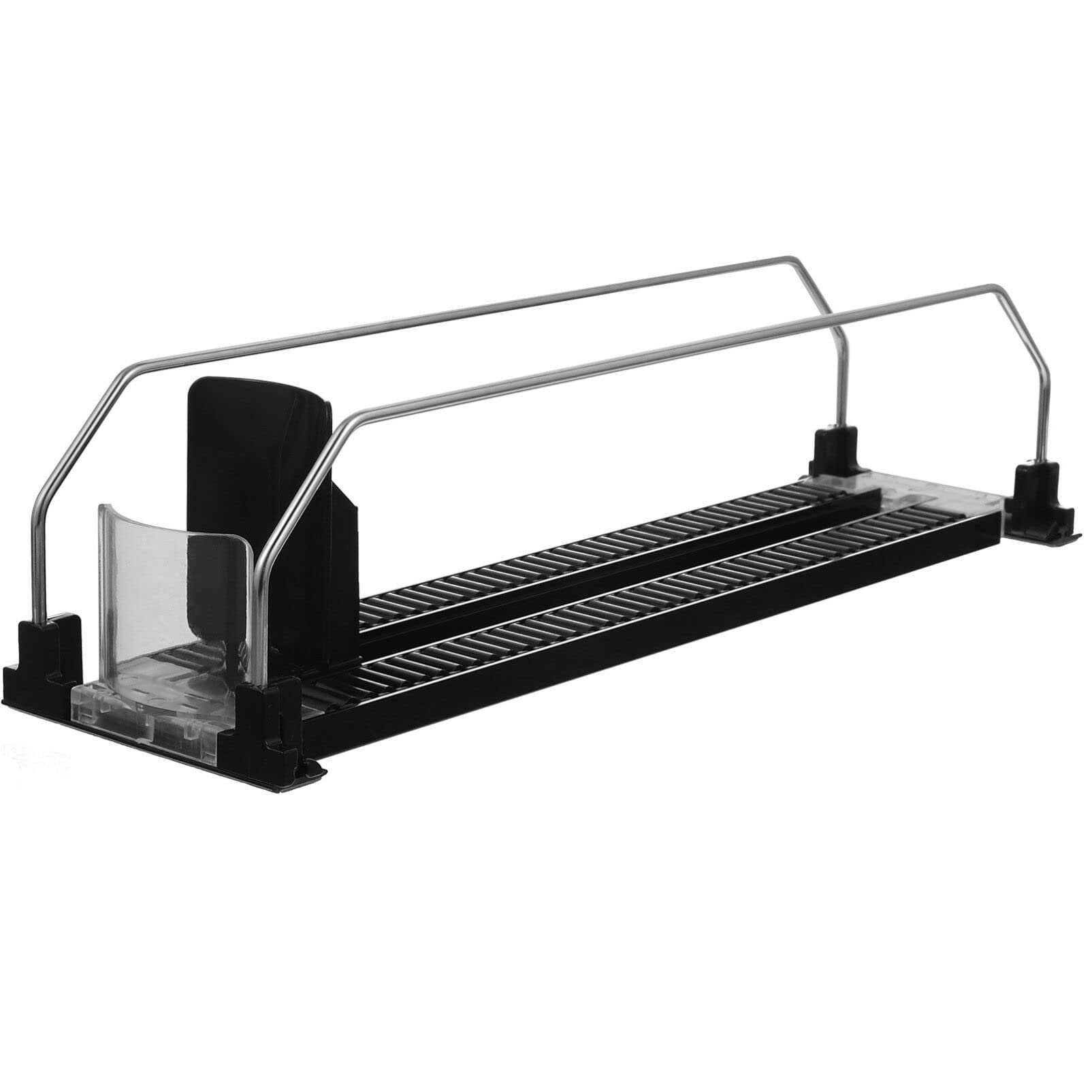 iplusmile Reusable Plastic Pusher Tray Rack Automatic Vending Machine Sliding Organizer Fast Pusher Glide Pull Out Cabinet Shelf Kitchen Drink Spice Storage Holder 31. 5X9CM