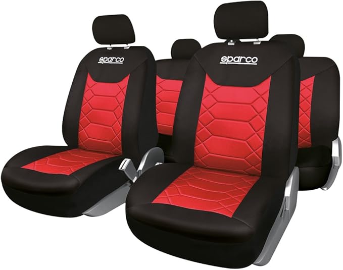 Sparco SPC1016RS Universal Seat Covers, Polyester BlackRed Amazon.co.uk Car & Motorbike