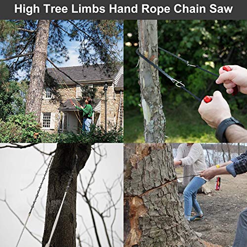 BLIKA Upgrade 53 Inch High Reach Tree Limb Hand Rope Saw, 68 Sharp Teeth Blades on Both Sides