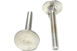 FASTENER CART (10) 1/4-20x2 Stainless Steel Elevator Bolt Square Neck (7/8 Diameter Head) 18-8