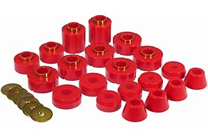 Prothane 6-108 Body And Cab Mount Bushing Kit; Red; 12 pc.;
