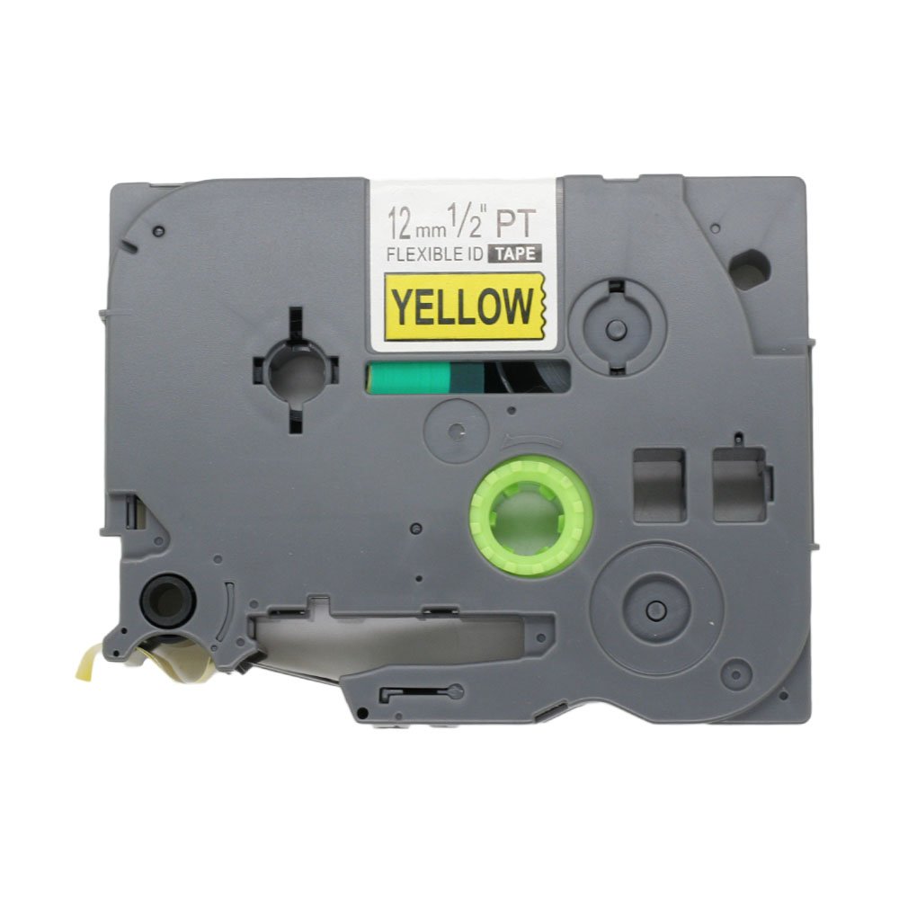 BROVACS 1 Pack Black on Yellow Flexible Label Tape Compatible for Brother P-Touch TZ FX631 TZe FX631 12mm 1/2" OPA1463