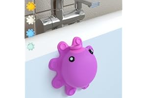 ROSLIM Silicone Bathtub Overflow Drain Cover with Suction Cup - Adds Inches of Water for Deeper Bath, Deep Pink